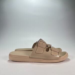 Luofu Beige Adjustable Two Strap Casual Slide Sandals Women's Size 10.5 US EU 41